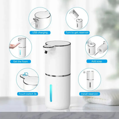 380ML Rechargeable Smart Infrared Automatic Soap Dispenser - Effortless Hygiene for Your Kitchen and Bathroom