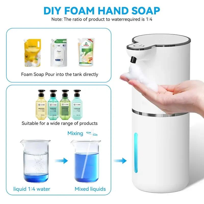 380ML Rechargeable Smart Infrared Automatic Soap Dispenser - Effortless Hygiene for Your Kitchen and Bathroom